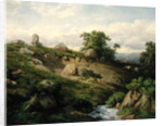 Valley Slope with Rock Fall, 1861 by Adolf Mosengel