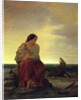 Fisherman's Wife Mourning on the Beach by Julius Muhr