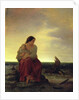Fisherman's Wife Mourning on the Beach by Julius Muhr