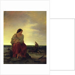 Fisherman's Wife Mourning on the Beach by Julius Muhr