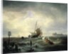 The Entrance to the Harbour at Hellevoetsluys, 1850 by Andreas Achenbach