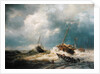 Ships in a Storm on the Dutch Coast, 1854 by Andreas Achenbach