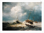 Ships in a Storm on the Dutch Coast, 1854 by Andreas Achenbach