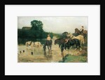 Bathing Horses after Work, 1884 by William Frank Calderon