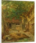 A Farmhouse Courtyard, 1862 by Anton Burger