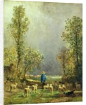 Sheep watching a Storm by Constant-Emile Troyon