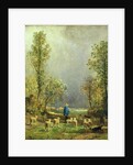 Sheep watching a Storm by Constant-Emile Troyon