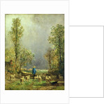 Sheep watching a Storm by Constant-Emile Troyon