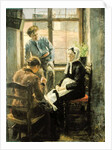 Darning by Fritz von Uhde