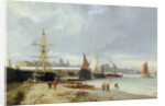 The Docks on the Bank at Greenwich by Julius Hintz