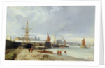 The Docks on the Bank at Greenwich by Julius Hintz