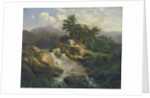 Forest Landscape with Waterfall by Julius Bakof