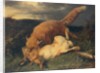 Fox and Hare, 1866 by Johann Baptist Hofner