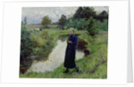 Young Girl in the Fields by Evariste Carpentier