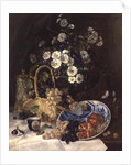 Still life with Flowers and Fruit by Eugene Henri Cauchois