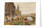 The Parisian Flower Market by Marie Francois Firmin-Girard