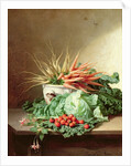 Still Life of Strawberries, Carrots and Cabbage by David Emil Joseph de Noter