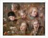 Children's heads and flowers by Nicolas-Bernard Lepicie