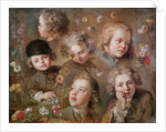 Children's heads and flowers by Nicolas-Bernard Lepicie
