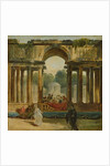 Dance and concert in a park by Hubert Robert