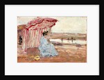 Woman Under Beach Umbrella, 1895 by Eugene Louis Boudin