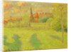 The shepherd and the church of Eragny, 1889 by Camille Pissarro