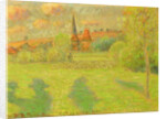 The shepherd and the church of Eragny, 1889 by Camille Pissarro