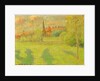 The shepherd and the church of Eragny, 1889 by Camille Pissarro