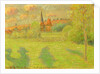 The shepherd and the church of Eragny, 1889 by Camille Pissarro