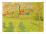 The shepherd and the church of Eragny, 1889 by Camille Pissarro
