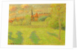 The shepherd and the church of Eragny, 1889 by Camille Pissarro