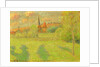 The shepherd and the church of Eragny, 1889 by Camille Pissarro