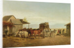 California Stagecoach Halt, 1875 by William Hahn