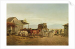 California Stagecoach Halt, 1875 by William Hahn