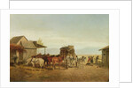 California Stagecoach Halt, 1875 by William Hahn