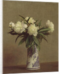 Peonies in a Blue and White Vase, 1872 by Ignace Henri Jean Fantin-Latour