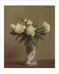 Peonies in a Blue and White Vase, 1872 by Ignace Henri Jean Fantin-Latour