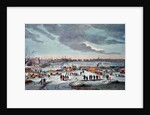 Frost Fair on the River Thames near the Temple Stairs in 1683-84 by Thomas Wyke