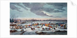 Frost Fair on the River Thames near the Temple Stairs in 1683-84 by Thomas Wyke