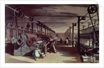 Interior of cotton mill, 19th century by Thomas Allom