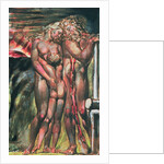 The First Book Of Urizen; Los at the forge with Enitharmon and Orc by William Blake