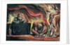 Jerusalem The Emanation of the Giant Albion; plate 51 Vala, Hyle and Skofeld, showing the crowned Vala crouched in despair with two of her acolytes: Hyle and Scofeld, c.1804-20 by William Blake