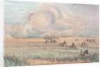 Missouri prairie fire by George (after) Catlin