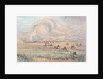 Missouri prairie fire by George (after) Catlin