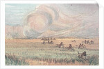 Missouri prairie fire by George (after) Catlin