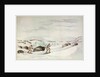 Hunting buffalo on snow-shoes by George Catlin