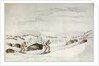 Hunting buffalo on snow-shoes by George Catlin