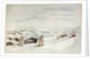 Hunting buffalo on snow-shoes by George Catlin