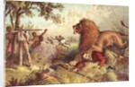 Livingstone attacked by the Lion by Anonymous
