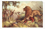 Livingstone attacked by the Lion by Anonymous